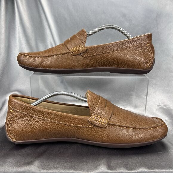 Marc Joseph NY Union Street Loafers Men's 12 Cognac Leather Brazil Driving Shoes - Picture 13 of 17